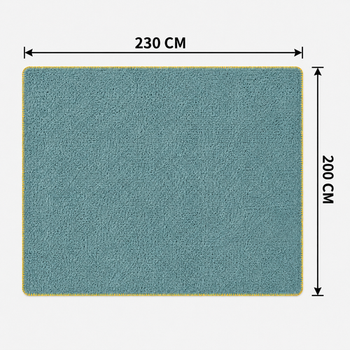 SOGA 2X 230x200cm Grayish-green Flannel Polyester Throw Blanket