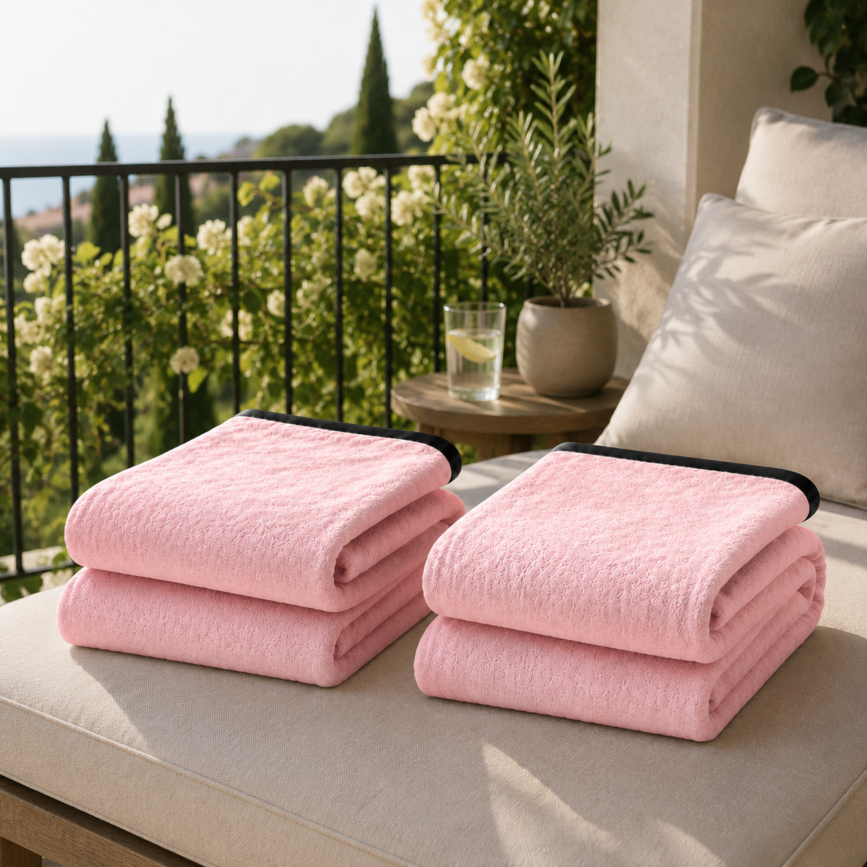 SOGA 2X 230x200cm Pink Flannel Polyester Throw Blanket