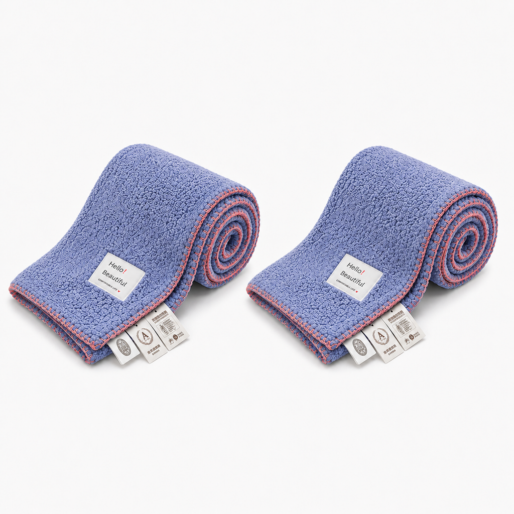 SOGA 2X 230x200cm Dusty Blue Flannel Polyester Throw Blanket