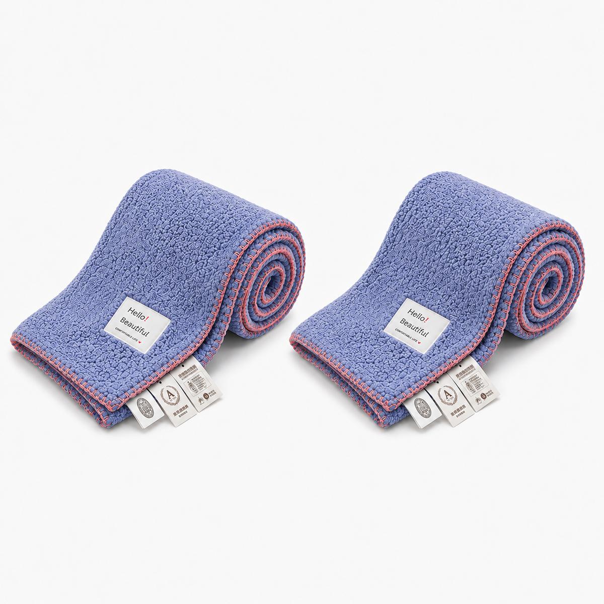 SOGA 2X 230x200cm Dusty Blue Flannel Polyester Throw Blanket