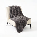 SOGA 230x200cm Grey Flannel Polyester Throw Blanket