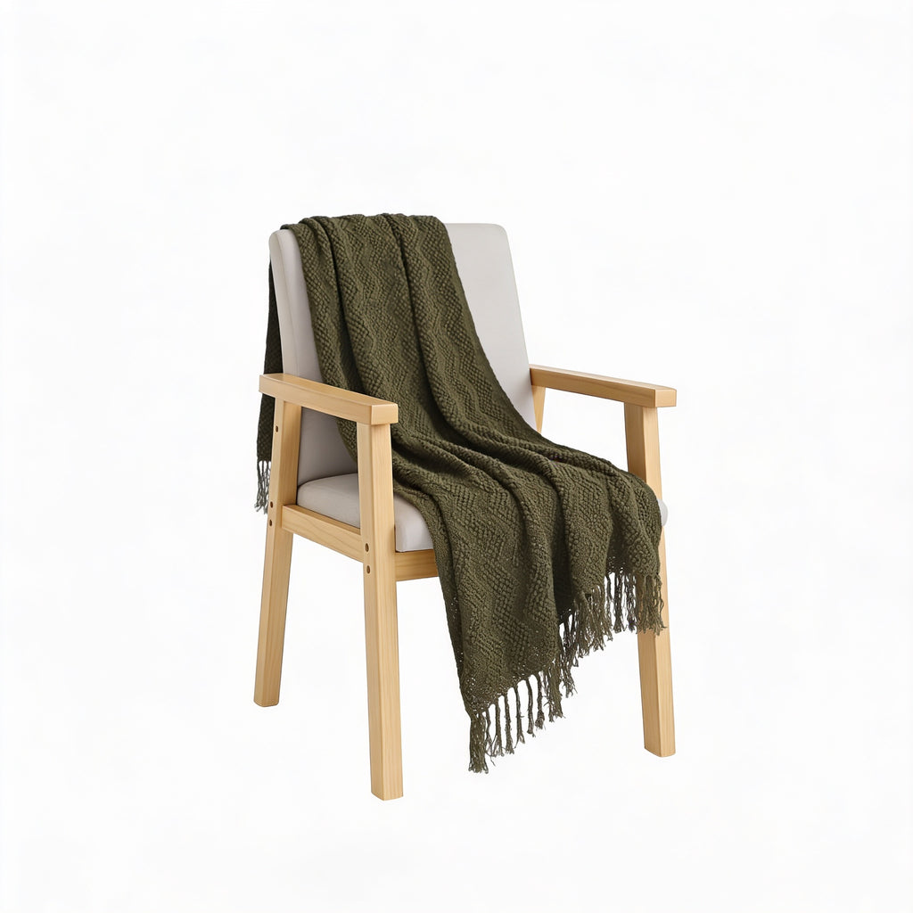 SOGA Army Green Polyester Throw Blanket Soft Cozy Sofa Bed
