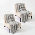 SOGA 2X150x200cm Silver Flannel Polyester Throw Blanket