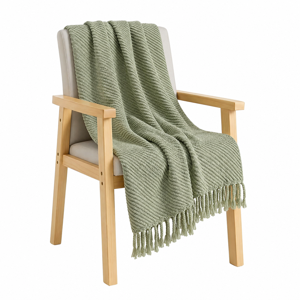 SOGA Sage Green Polyester Throw Blanket 45x35x12cm Soft Cozy Sofa Bed