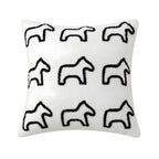 SOGA 45cm Throw Pillow White Teddy Fleece Square Pony Design Decorative Cushion for Living Room