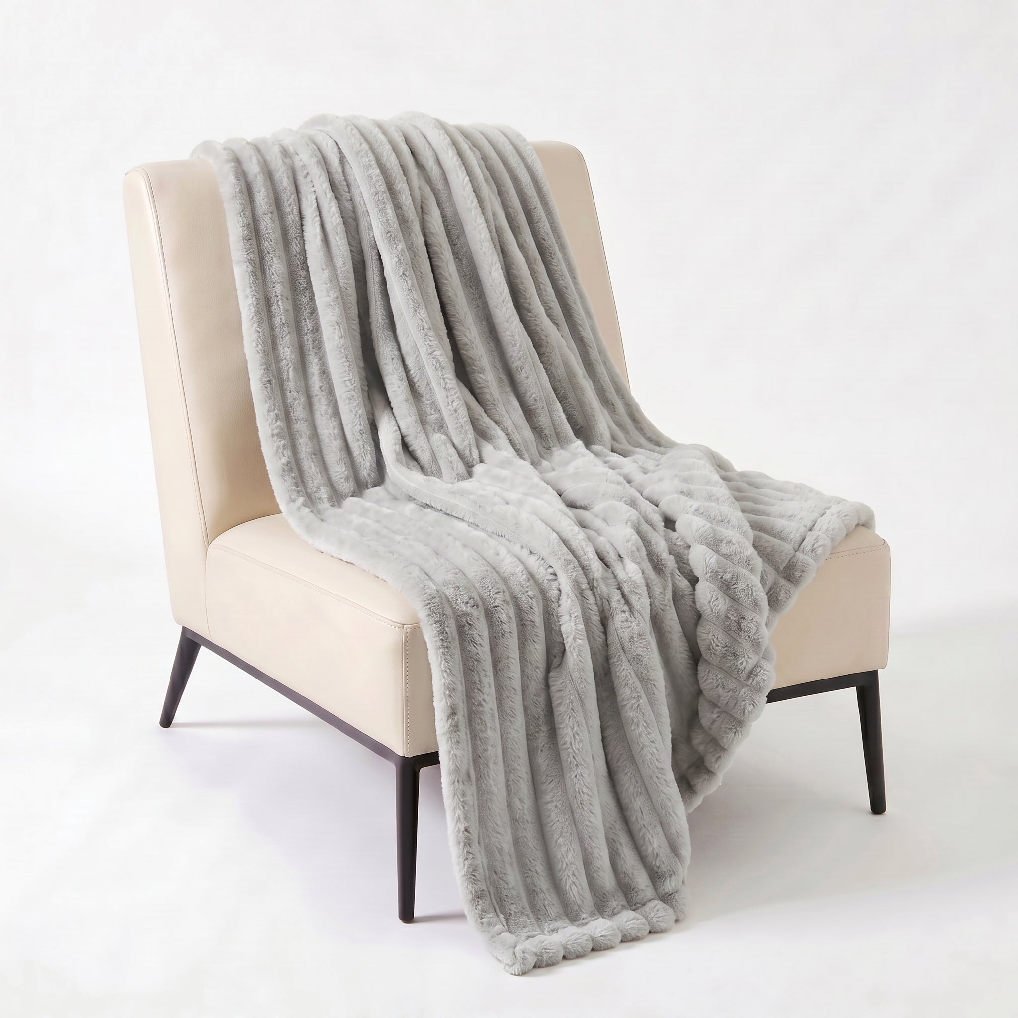 SOGA 150x200cm Silver Flannel Polyester Throw Blanket