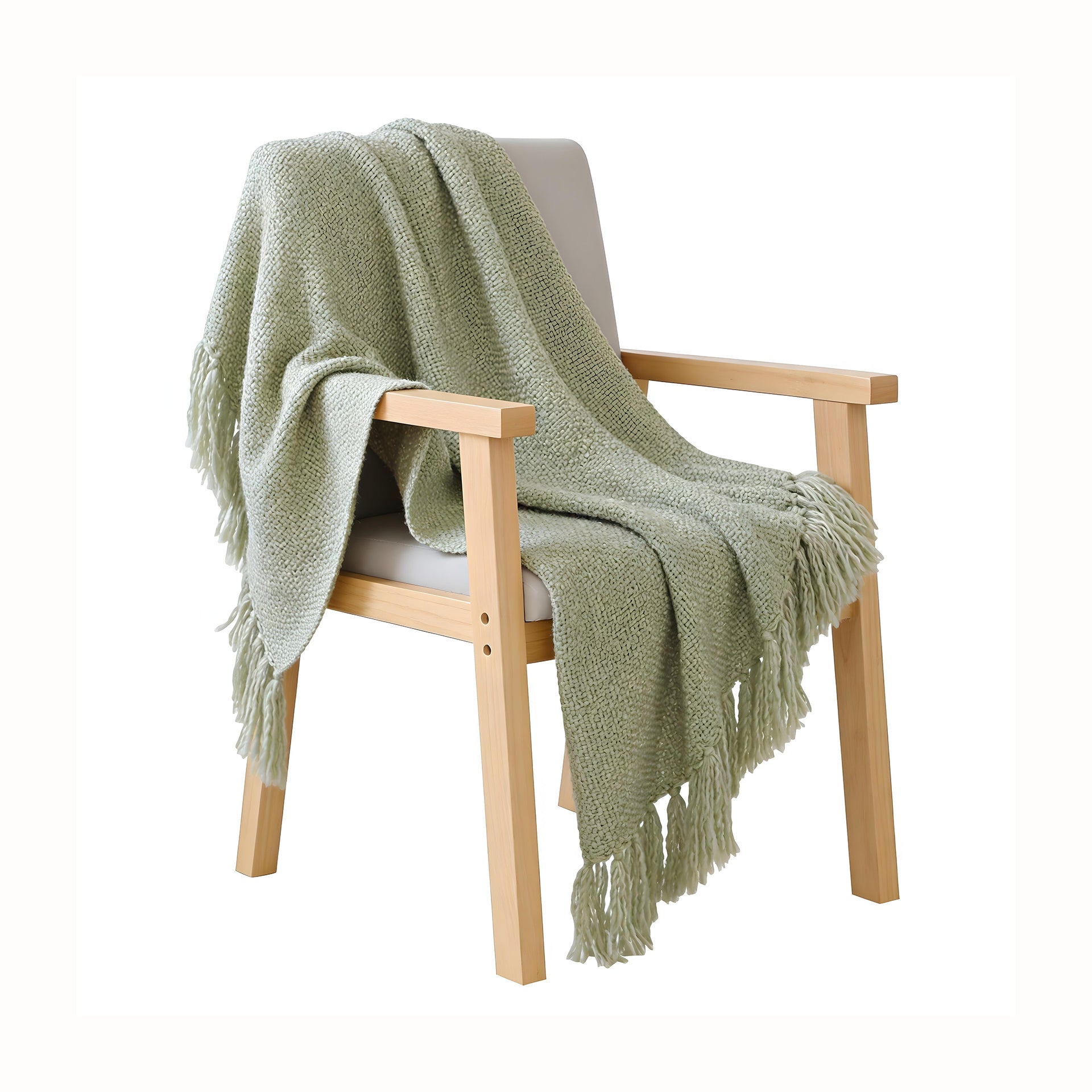 SOGA Matcha Green Polyester Throw Blanket Soft Cozy Sofa Bed