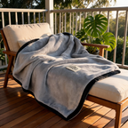 SOGA 230x200cm Silver Flannel Polyester Throw Blanket