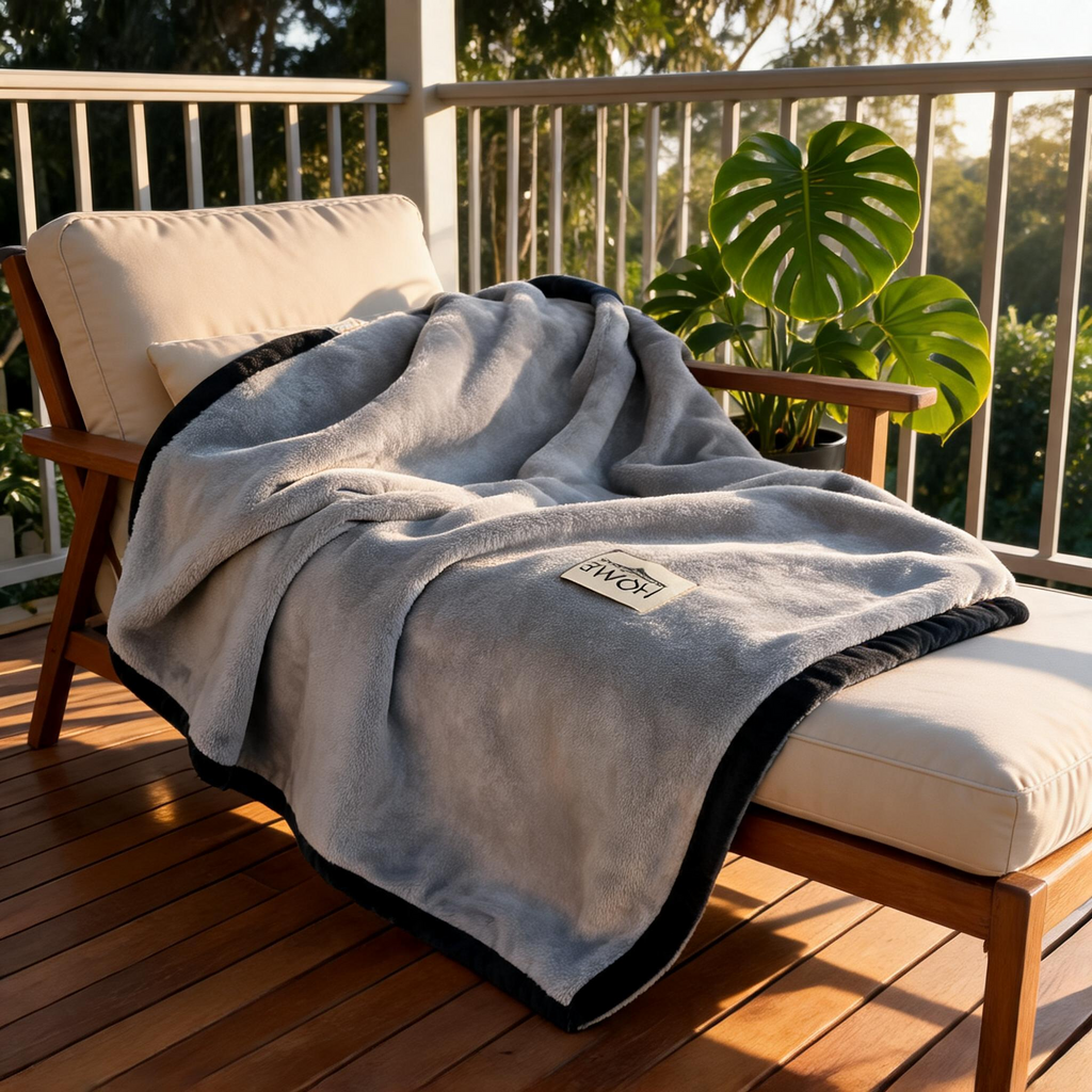 SOGA 2X 230x200cm Silver Flannel Polyester Throw Blanket