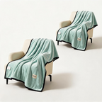 SOGA 2X 230x200cm Mint Green Flannel Polyester Throw Blanket