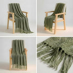 SOGA 2X Green Polyester Throw Blanket Soft Cozy Sofa Bed