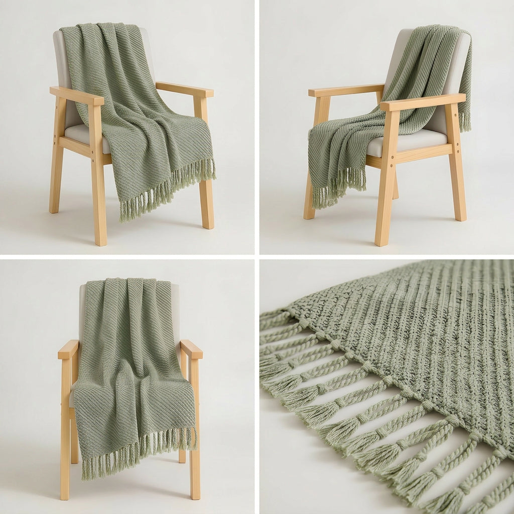 SOGA 2X Sage Green Polyester Throw Blanket 45x35x12cm Soft Cozy Sofa Bed