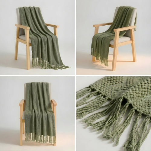 SOGA Green Polyester Throw Blanket Soft Cozy Sofa Bed
