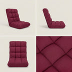 SOGA 2X Burgundy Flannel Lounge Chair Cushion Soft Comfortable Seat Pad