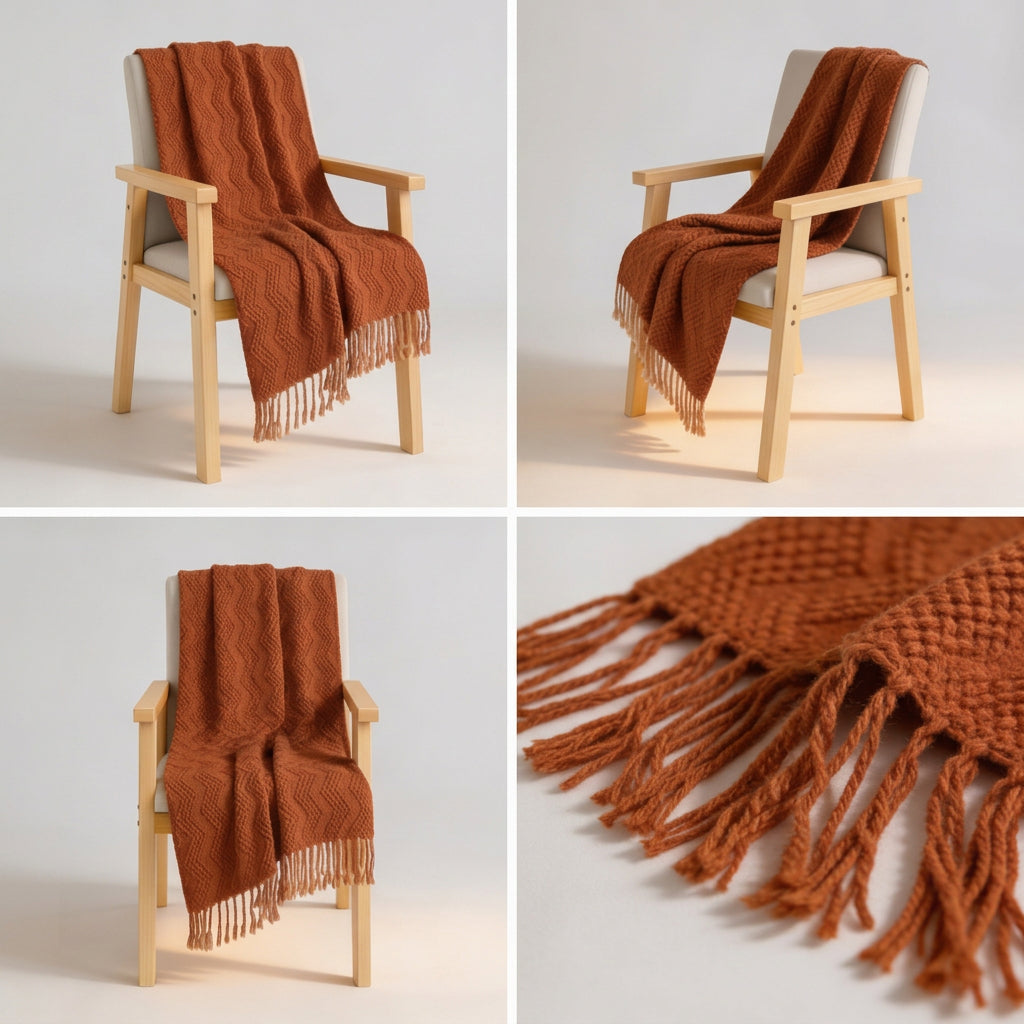 SOGA Brown Polyester Throw Blanket Soft Cozy Sofa Bed