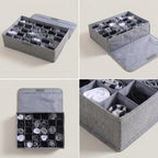 SOGA (43x29x13cm) Grey 30 Compartment Fabric Storage Box Organizer