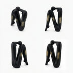 SOGA Black Gold Ceramic Ornament Modern Home Decor Set (13x6x20cm & 10x5x28cm)