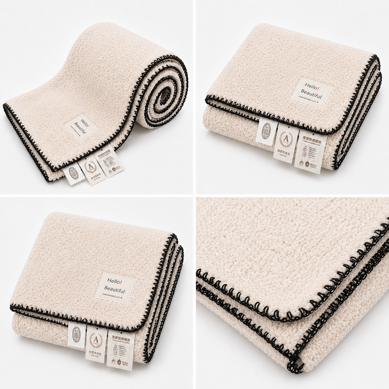 SOGA 2X 230x200cm Peach Flannel Polyester Throw Blanket
