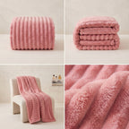 SOGA 2X 150x200cm Pink Flannel Polyester Throw Blanket