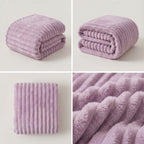 SOGA 2X 230x200cm Purple Flannel Polyester Throw Blanket