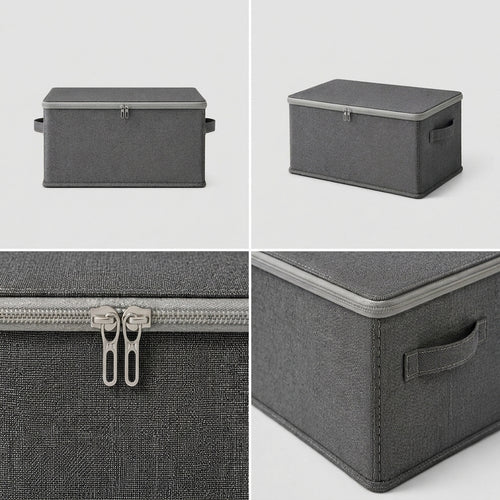 SOGA (38x26x15cm) Grey Fabric Storage Box Home Organizer (Medium)