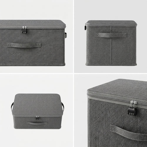 SOGA (60x40x30cm) Grey Fabric Storage Box Home Organizer