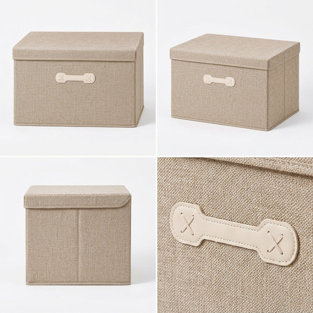 SOGA (60x42x35cm) Khaki 88L Fabric Storage Box Organizer