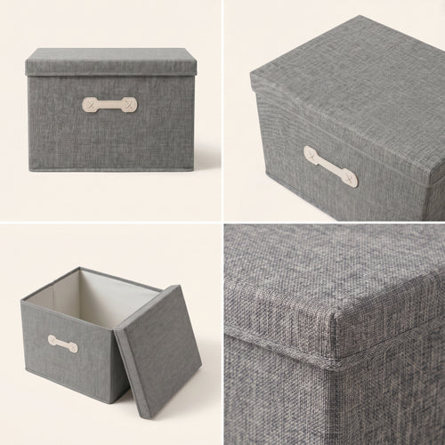 SOGA (46x36x28cm) Grey 45L Fabric Storage Box Organizer