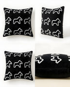 SOGA 2X 45cm Throw Pillow Black Teddy Fleece Square Pony Design Decorative Cushion for Living Room