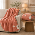 SOGA 2X 230x200cm Pink Flannel Polyester Throw Blanket