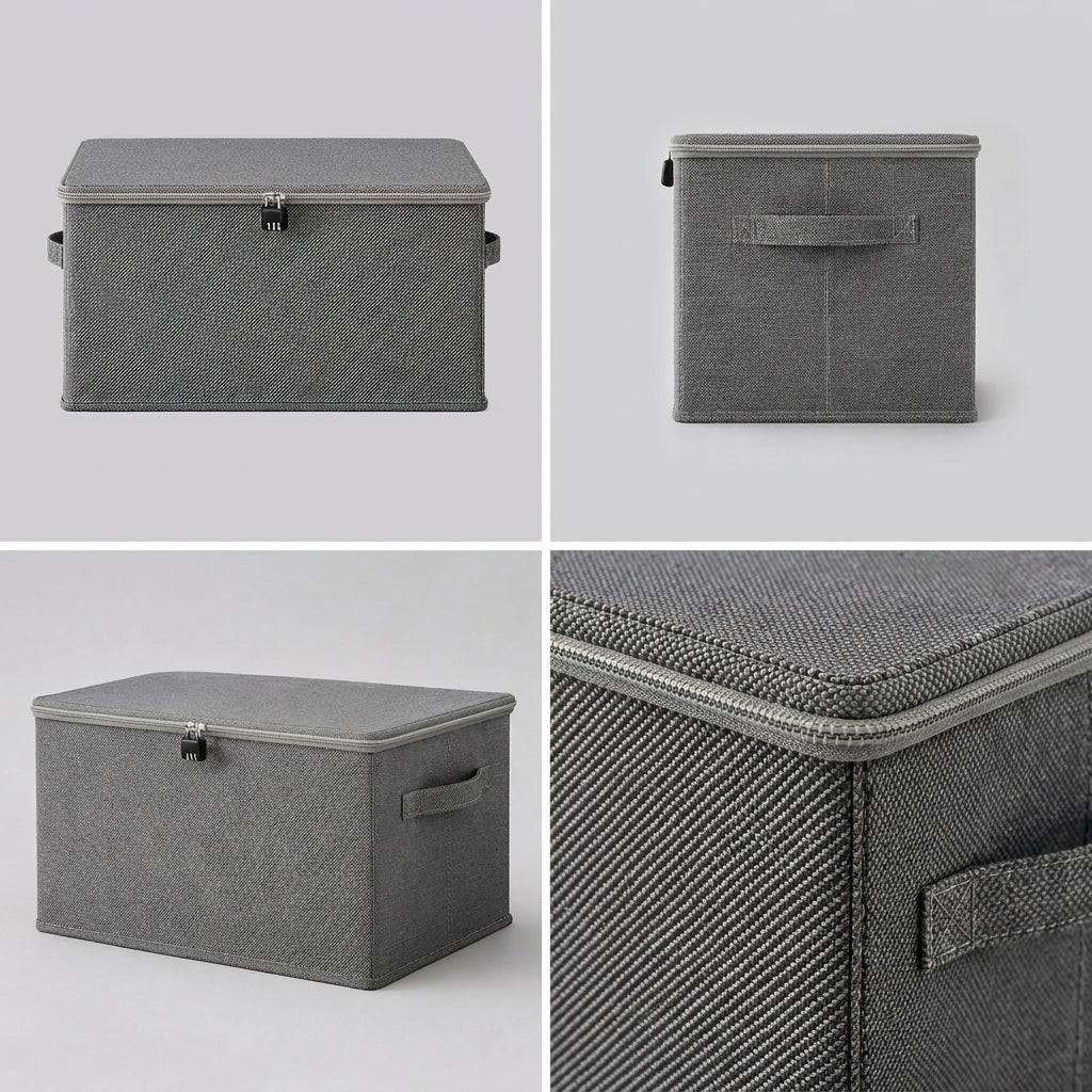 SOGA (40x30x20cm) Grey Fabric Storage Box Home Organizer ( Large)