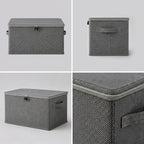 SOGA (40x30x20cm) Grey Fabric Storage Box Home Organizer ( Large)