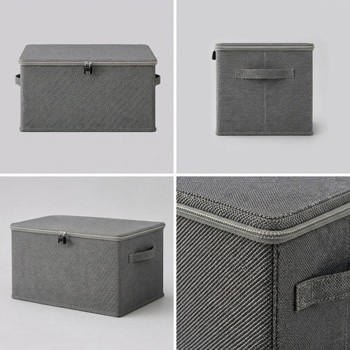 SOGA (40x30x20cm) Grey Fabric Storage Box Home Organizer ( Large)