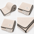 SOGA 230x200cm Peach Flannel Polyester Throw Blanket