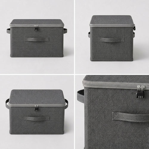 SOGA (49x37x30cm) Grey Fabric Storage Box Home Organizer