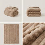 SOGA 150x200cm Light Coffee Flannel Polyester Throw Blanket