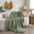 SOGA 2X Sage Green Polyester Throw Blanket 45x35x12cm Soft Cozy Sofa Bed