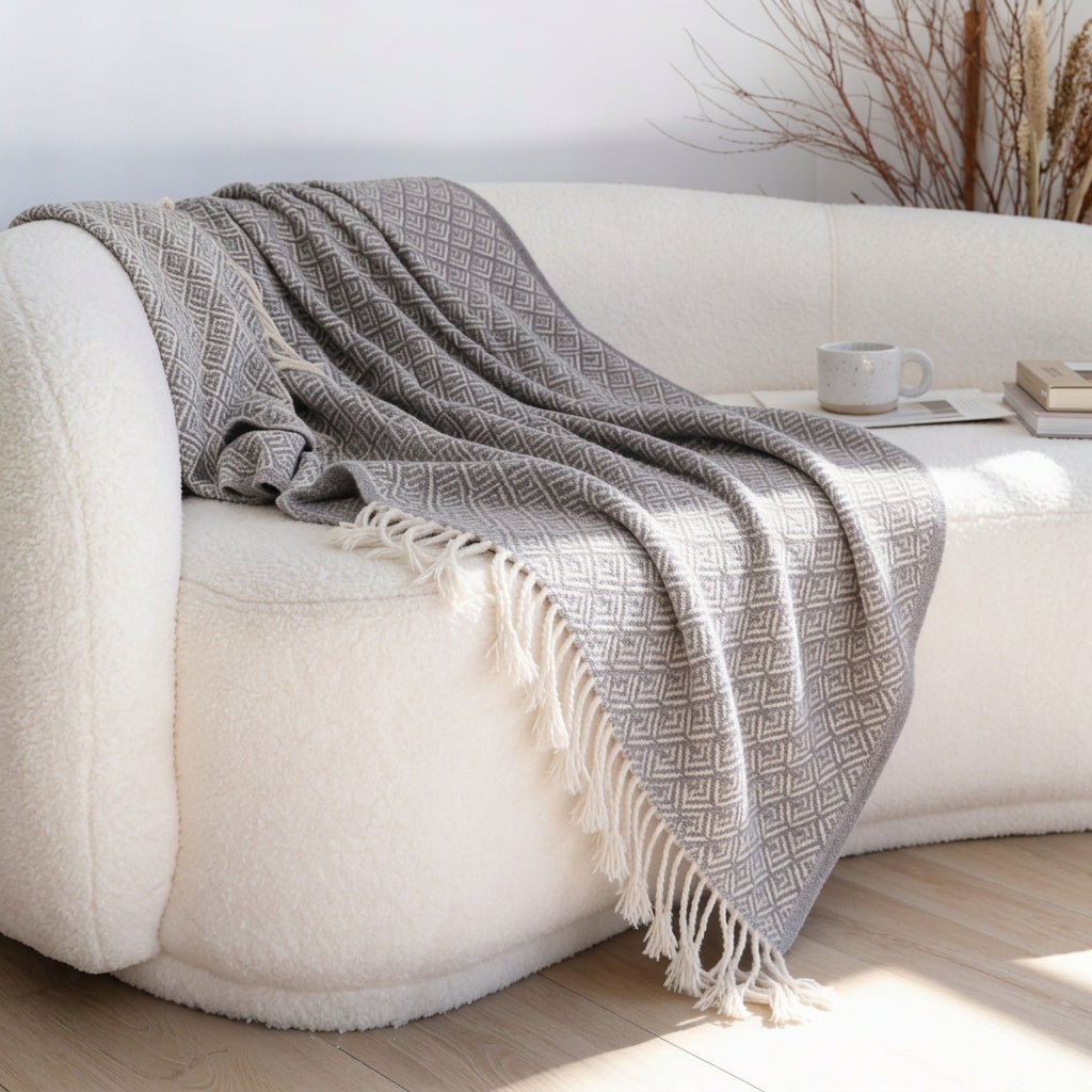 SOGA 2XGrey Throw Blanket 127x170cm Soft Polyester Cozy Sofa Bed
