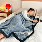 SOGA 2X 230x200cm Blue Flannel Polyester Throw Blanket