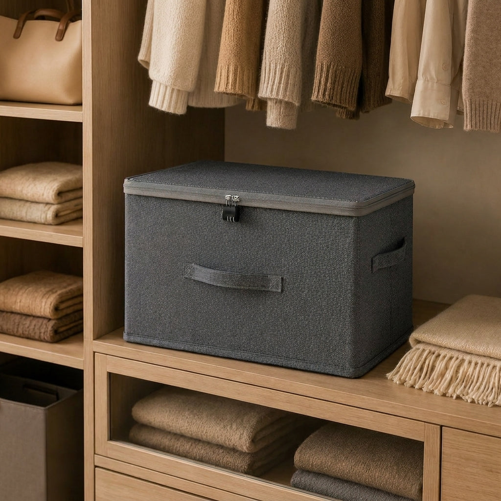 SOGA (49x37x30cm) Grey Fabric Storage Box Home Organizer