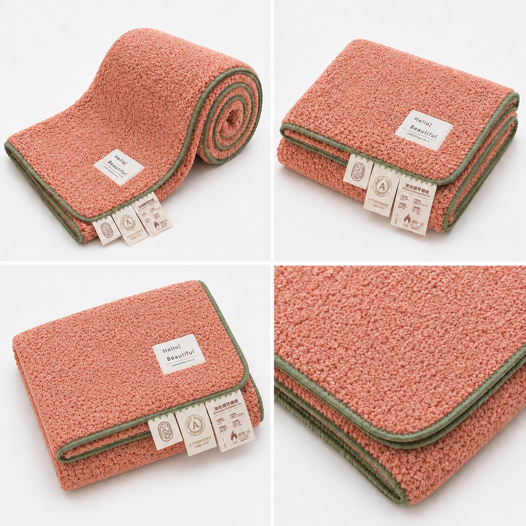 SOGA 2X 230x200cm Pink Flannel Polyester Throw Blanket