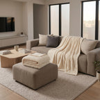 SOGA 2X 230x200cm Cream Flannel Polyester Throw Blanket