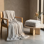 SOGA 2X150x200cm Silver Flannel Polyester Throw Blanket