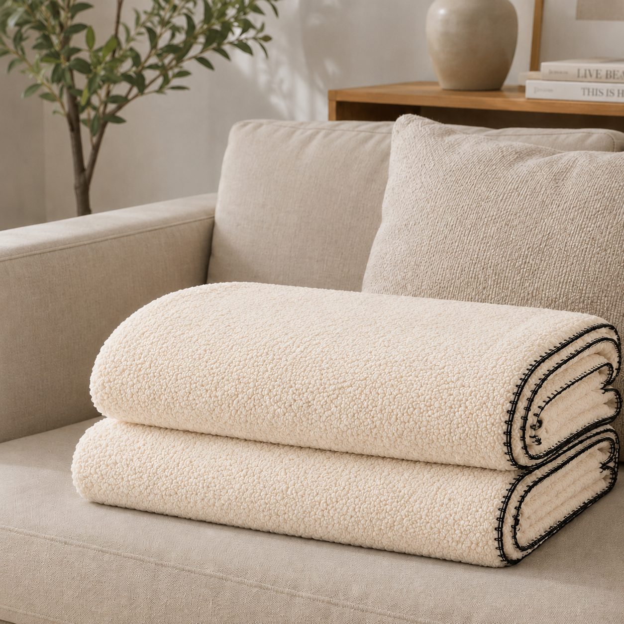 SOGA 2X 230x200cm Peach Flannel Polyester Throw Blanket