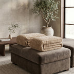 SOGA 2X 230x200cm Light Coffee Flannel Polyester Throw Blanket