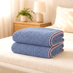 SOGA 2X 230x200cm Dusty Blue Flannel Polyester Throw Blanket