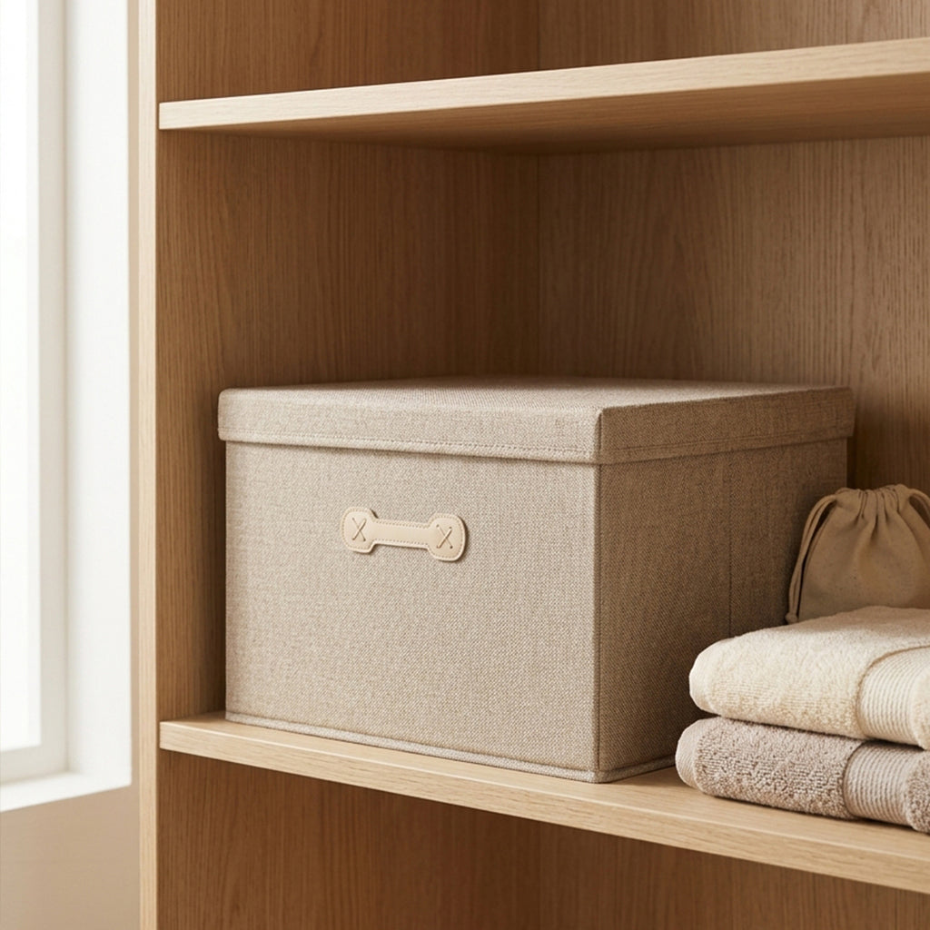 SOGA (46x36x28cm) Khaki 45L Fabric Storage Box Organizer