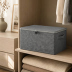 SOGA (40x30x20cm) Grey Fabric Storage Box Home Organizer ( Large)