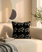 SOGA 45cm Throw Pillow Black Teddy Fleece Square Pony Design Decorative Cushion for Living Room