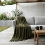 SOGA 2X Army Green Polyester Throw Blanket Soft Cozy Sofa Bed